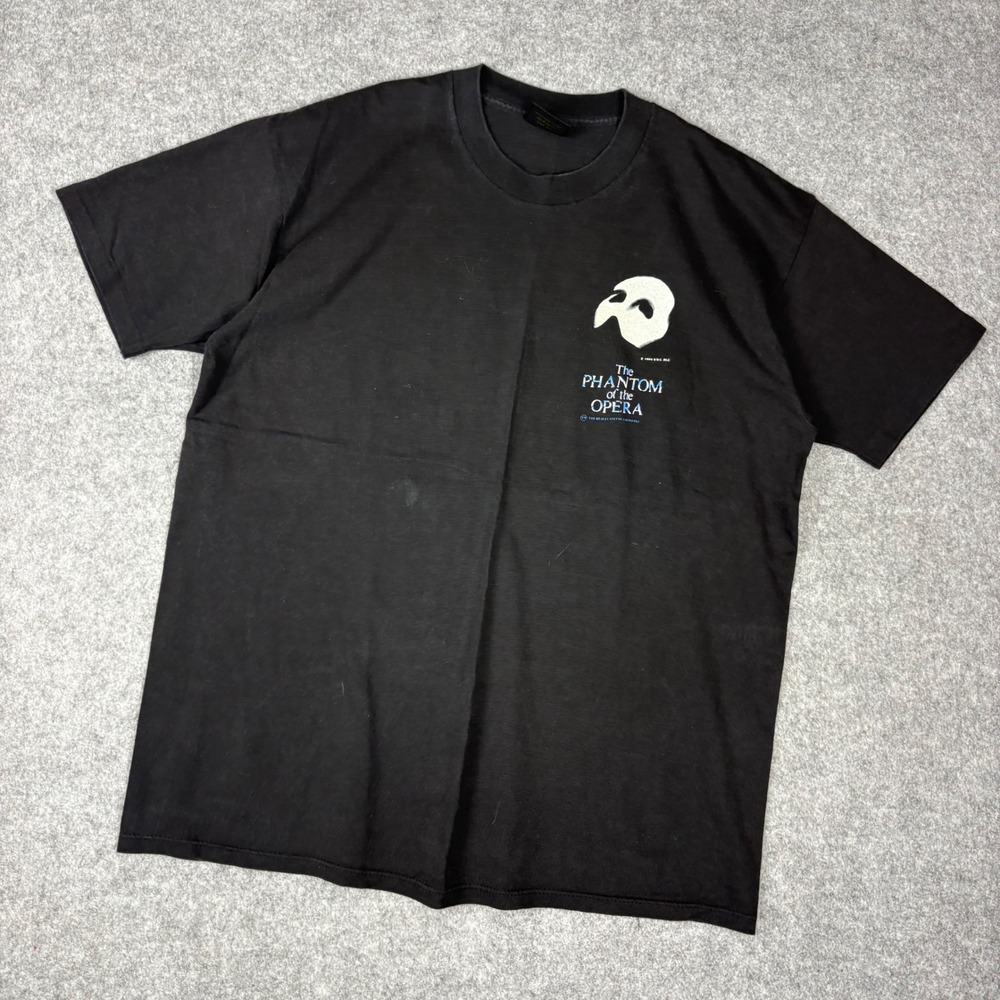 Vintage Phantom of the Opera T Shirt Mens XL Black Touch of Gold Single Stitch